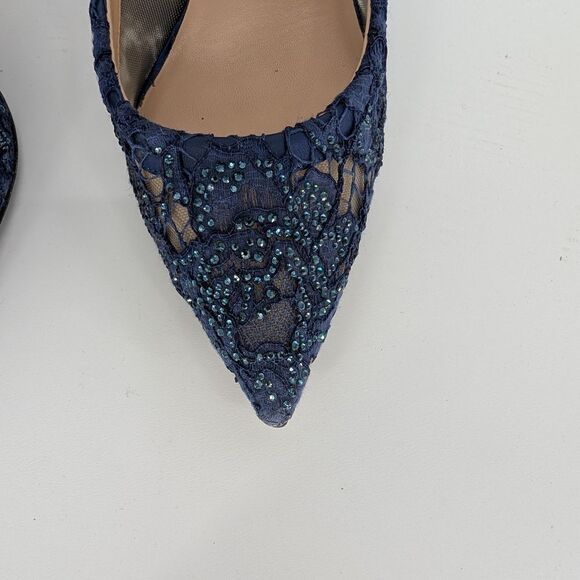 Valentino Women's Blue Lace Heels - Picture 5 of 9